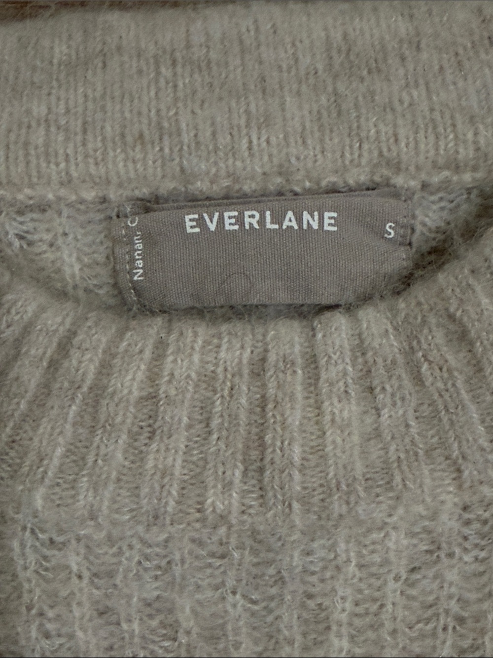 Everlane The Cocoon Crew Alpaca Sweater Almond Women’s Size S Quiet Luxury - Picture 2 of 7